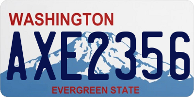 WA license plate AXE2356
