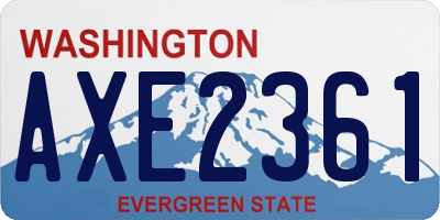 WA license plate AXE2361