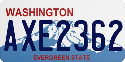 WA license plate AXE2362