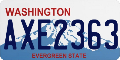 WA license plate AXE2363