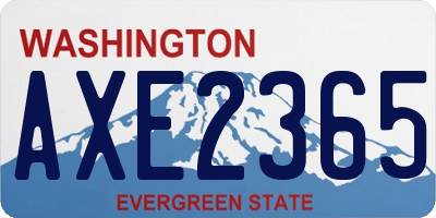 WA license plate AXE2365