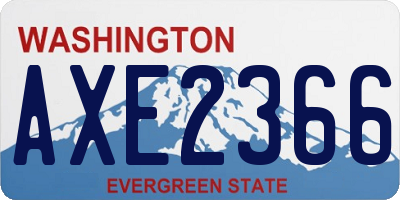 WA license plate AXE2366