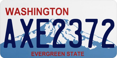 WA license plate AXE2372