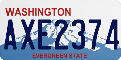 WA license plate AXE2374