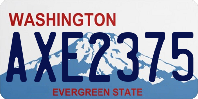 WA license plate AXE2375