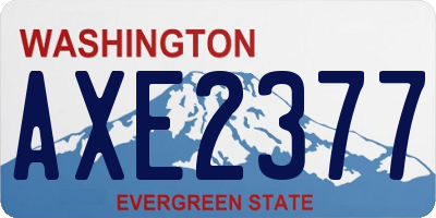 WA license plate AXE2377