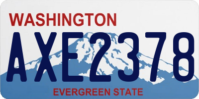 WA license plate AXE2378