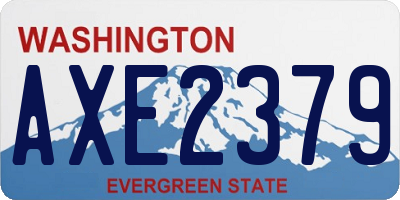 WA license plate AXE2379