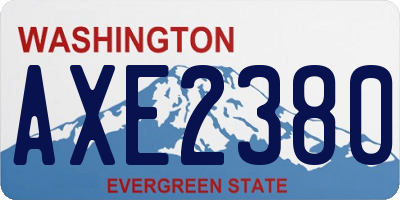 WA license plate AXE2380