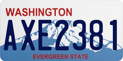 WA license plate AXE2381