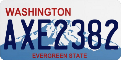 WA license plate AXE2382
