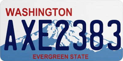 WA license plate AXE2383