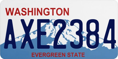 WA license plate AXE2384