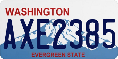 WA license plate AXE2385