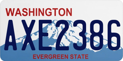 WA license plate AXE2386