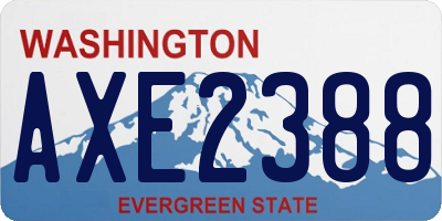 WA license plate AXE2388