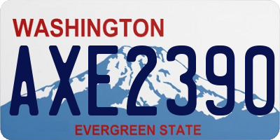 WA license plate AXE2390