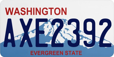 WA license plate AXE2392