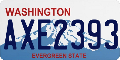 WA license plate AXE2393