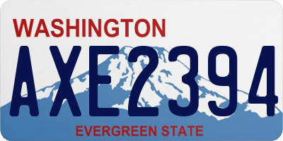 WA license plate AXE2394