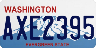 WA license plate AXE2395