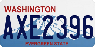WA license plate AXE2396