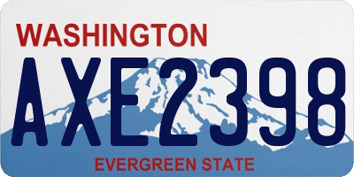 WA license plate AXE2398