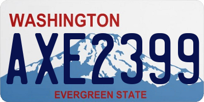 WA license plate AXE2399