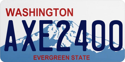 WA license plate AXE2400