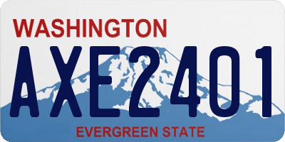 WA license plate AXE2401