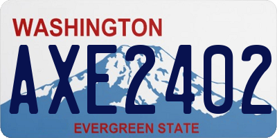 WA license plate AXE2402