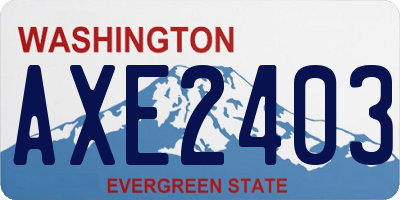 WA license plate AXE2403
