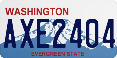WA license plate AXE2404