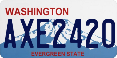 WA license plate AXE2420