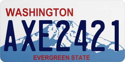 WA license plate AXE2421