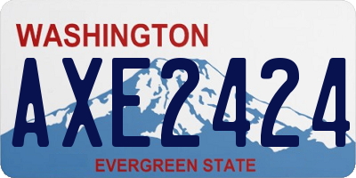 WA license plate AXE2424