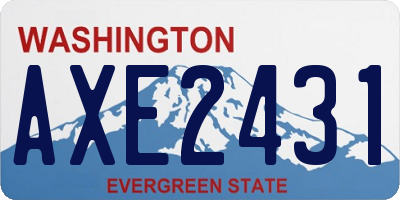 WA license plate AXE2431
