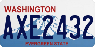 WA license plate AXE2432