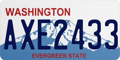 WA license plate AXE2433