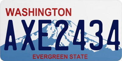 WA license plate AXE2434