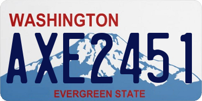 WA license plate AXE2451