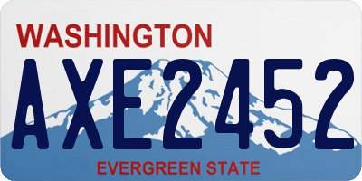 WA license plate AXE2452