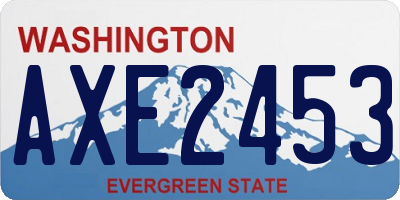 WA license plate AXE2453