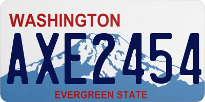 WA license plate AXE2454