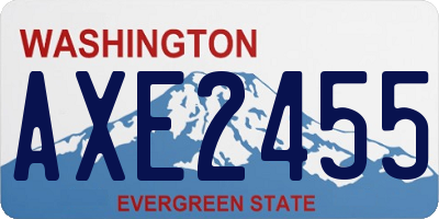 WA license plate AXE2455