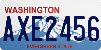 WA license plate AXE2456