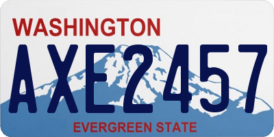 WA license plate AXE2457