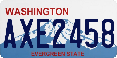WA license plate AXE2458