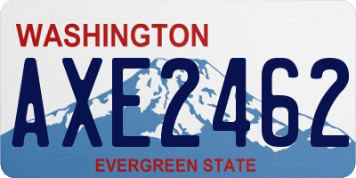 WA license plate AXE2462