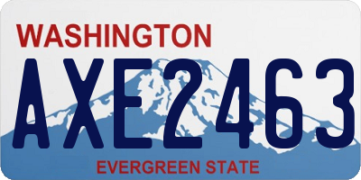 WA license plate AXE2463